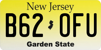NJ license plate B62OFU
