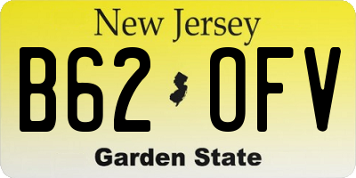 NJ license plate B62OFV