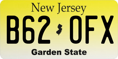 NJ license plate B62OFX