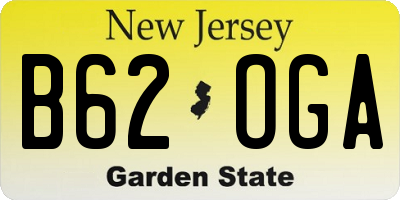 NJ license plate B62OGA