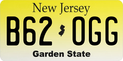NJ license plate B62OGG