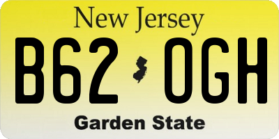 NJ license plate B62OGH