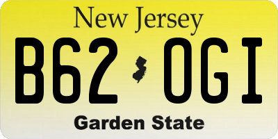 NJ license plate B62OGI