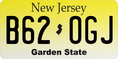 NJ license plate B62OGJ