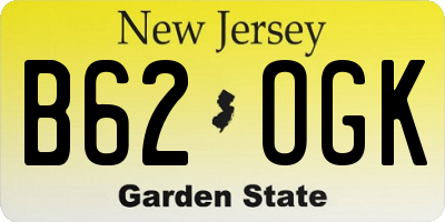 NJ license plate B62OGK