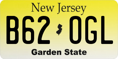 NJ license plate B62OGL
