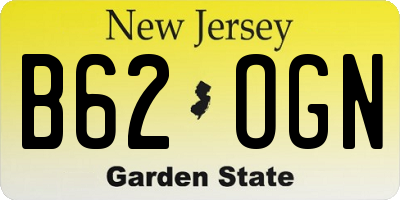 NJ license plate B62OGN