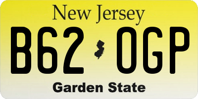 NJ license plate B62OGP