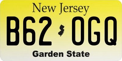 NJ license plate B62OGQ