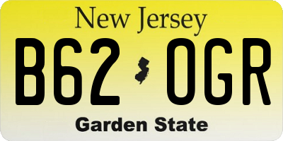 NJ license plate B62OGR