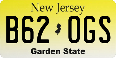 NJ license plate B62OGS