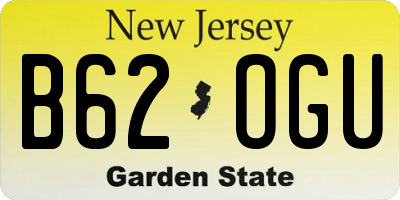 NJ license plate B62OGU