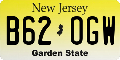 NJ license plate B62OGW