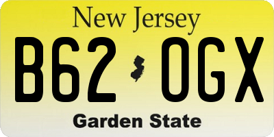 NJ license plate B62OGX