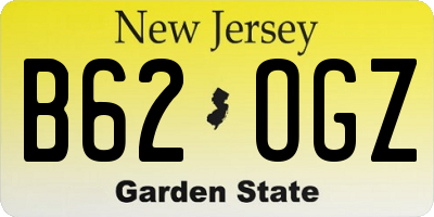 NJ license plate B62OGZ