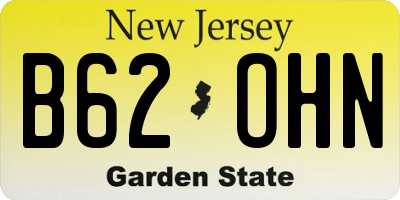 NJ license plate B62OHN