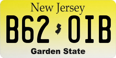 NJ license plate B62OIB