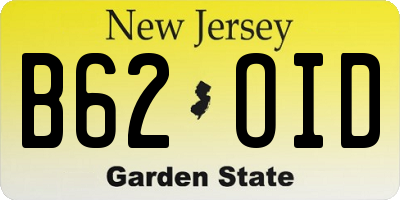 NJ license plate B62OID