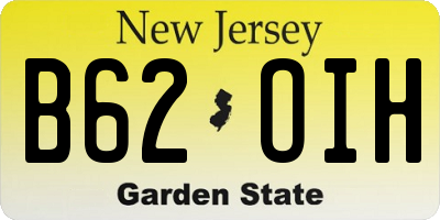 NJ license plate B62OIH
