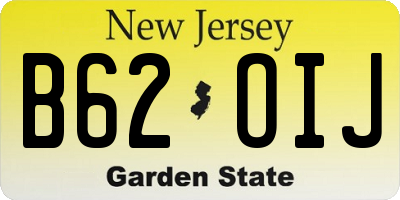 NJ license plate B62OIJ