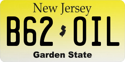 NJ license plate B62OIL