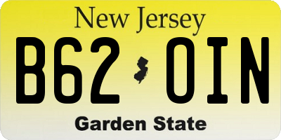 NJ license plate B62OIN