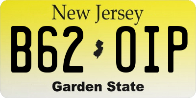 NJ license plate B62OIP