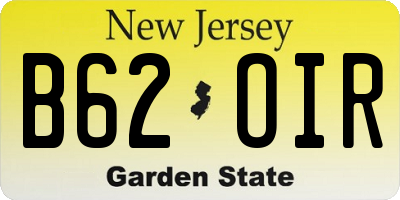 NJ license plate B62OIR