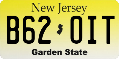 NJ license plate B62OIT