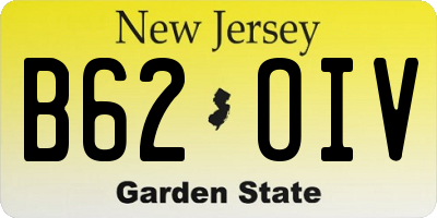 NJ license plate B62OIV