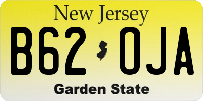 NJ license plate B62OJA