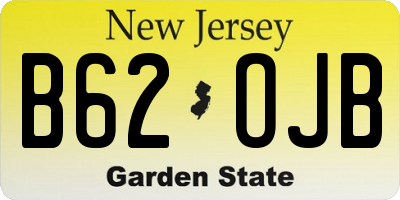 NJ license plate B62OJB