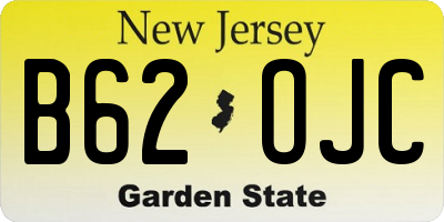 NJ license plate B62OJC