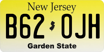 NJ license plate B62OJH