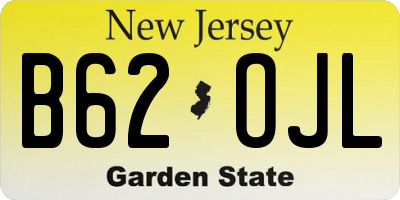 NJ license plate B62OJL