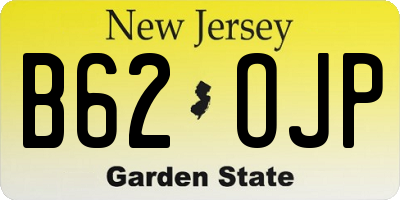 NJ license plate B62OJP