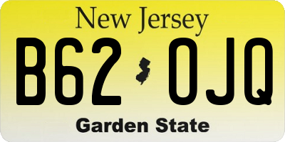 NJ license plate B62OJQ