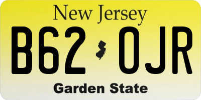 NJ license plate B62OJR