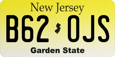 NJ license plate B62OJS