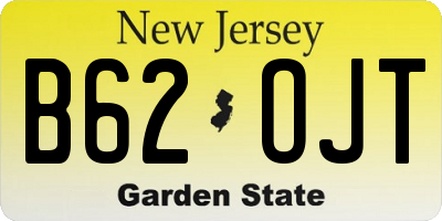 NJ license plate B62OJT