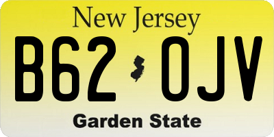 NJ license plate B62OJV