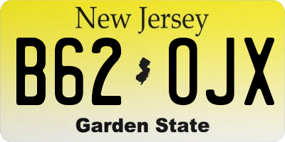NJ license plate B62OJX