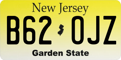 NJ license plate B62OJZ