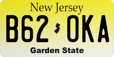 NJ license plate B62OKA
