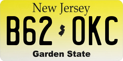 NJ license plate B62OKC