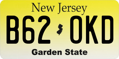 NJ license plate B62OKD