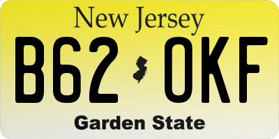 NJ license plate B62OKF