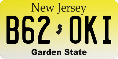 NJ license plate B62OKI