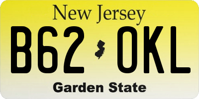 NJ license plate B62OKL