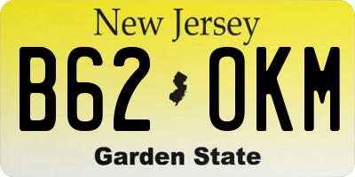 NJ license plate B62OKM